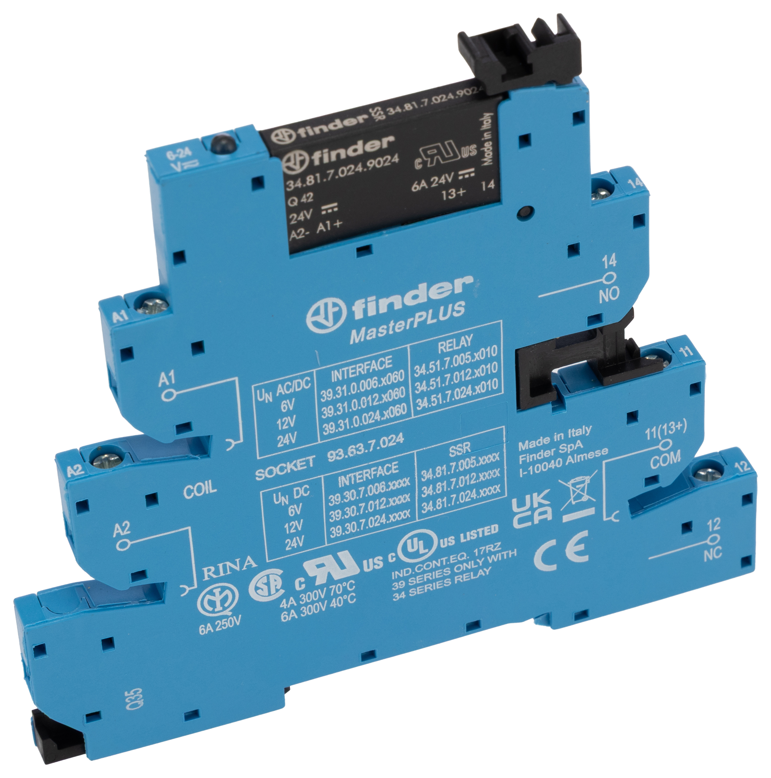 Finder Series 39 Series Solid State Interface Relay, 26.4 V dc Control, 6 A Load, DIN Rail Mount