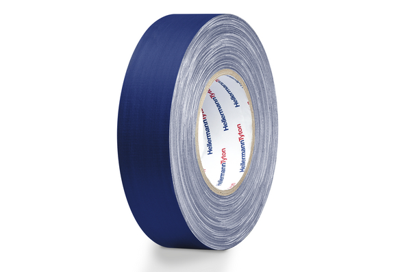HellermannTyton HTAPE-TEX-19x50-CO-BU Cloth Tape, 50m x 19mm, Blue, PE Coated Finish