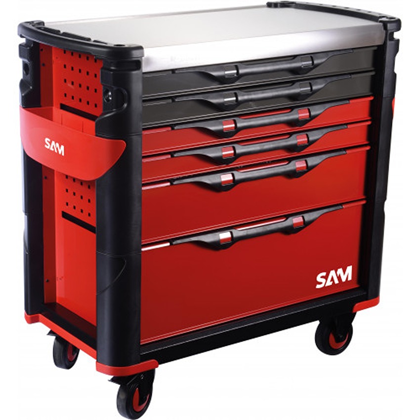 SAM 6 Drawer ABS Wheeled Roller Cabinet