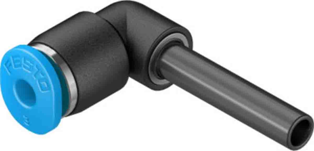 Festo QS Series Elbow Tube-toTube Adaptor, Push In 3 mm to Push In 3 mm, Tube-to-Tube Connection Style, 153349