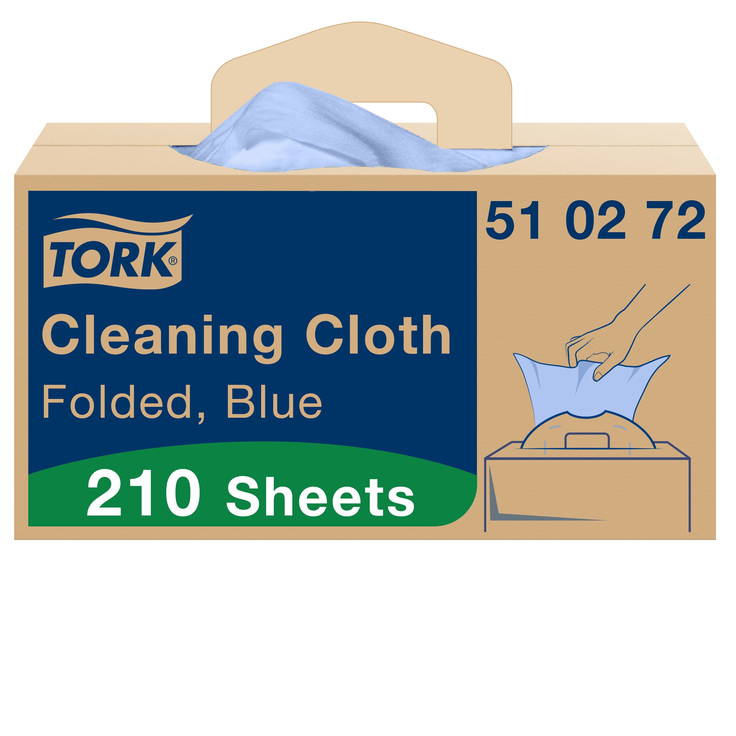 Tork Blue Non Woven Fabric Cloths for Multipurpose Cleaning, Box of 210, 41.5 x 35.5cm, Repeat Use