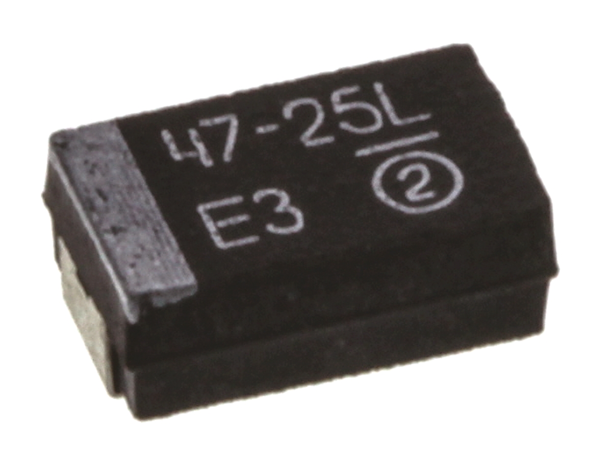 Vishay 47μF MnO2 Tantalum Capacitor 25V dc, TR3 Series