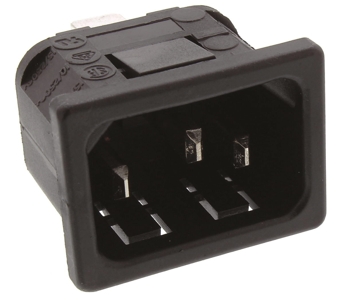 Bulgin C14 Snap-In IEC Connector Male, 10A, 250 V
