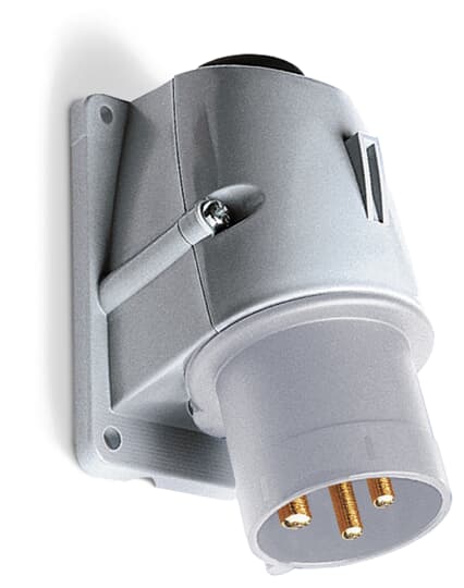 Amphenol Industrial, 2CMA1 IP44 Blue Wall Mount 3P+E Angled Industrial Power Plug, Rated At 32A, 250 V