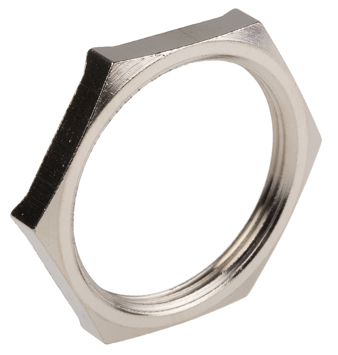 Lapp Silver Flame Retardant, Halogen Free Nickel Plated Brass Cable Gland Locknut, M40 Thread