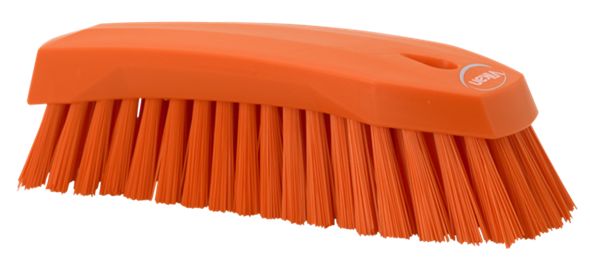 Vikan Hard Bristle Orange Scrubbing Brush, 36mm bristle length, Polyester bristle material