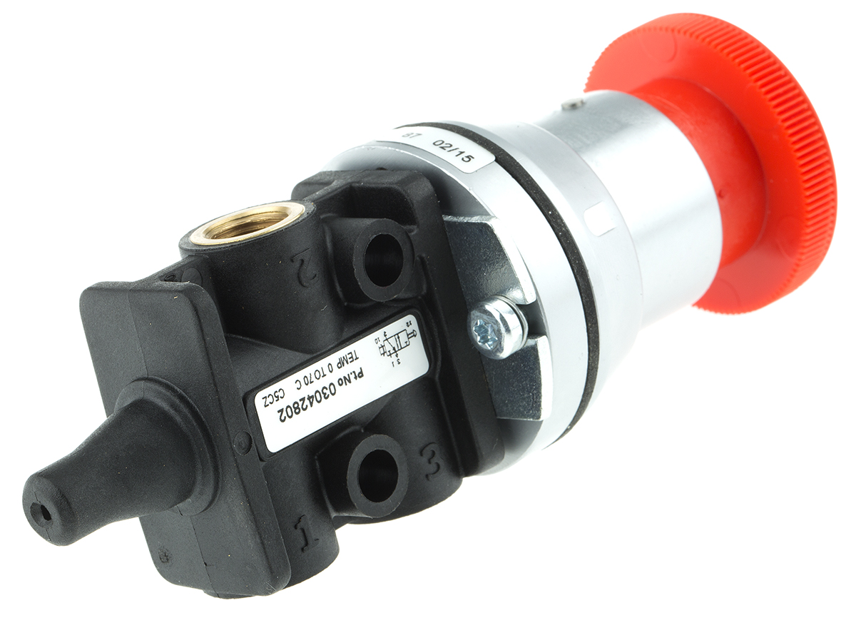 Norgren Emergency Stop 3/2 Pneumatic Manual Control Valve Super X Series, G 1/8, 1/8in, III B