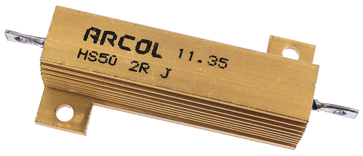 Arcol, 2Ω 50W Wire Wound Chassis Mount Resistor HS50 2R J ±5%