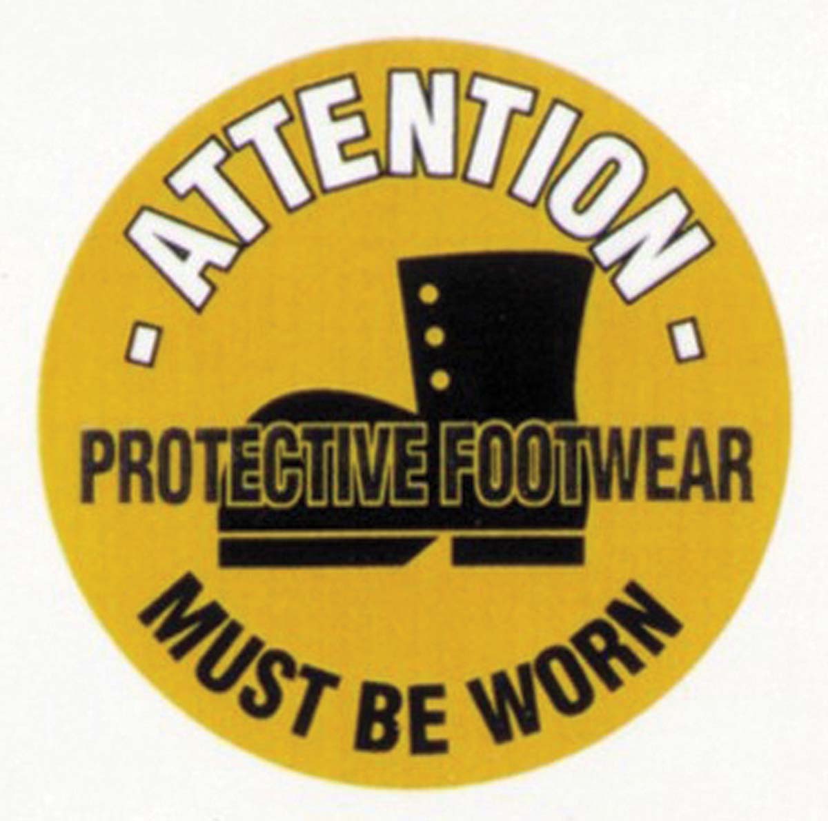 RS PRO PVC Mandatory PROTECTIVE FOOTWEAR MUST BE WORN Sign With English Text