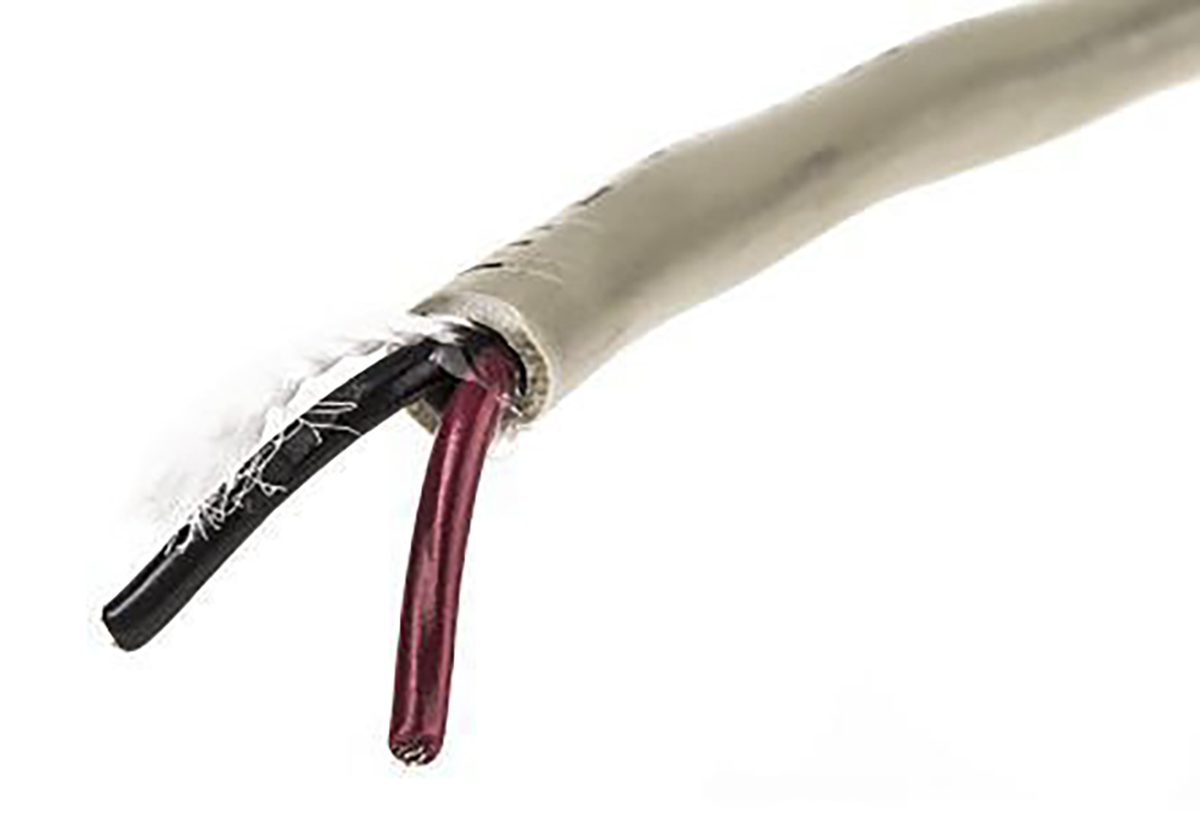 Alpha Wire Pro-Met Control Cable, 2 Cores 0.5 mm², 100 m, Screened, Grey Polyvinyl Chloride Sheath