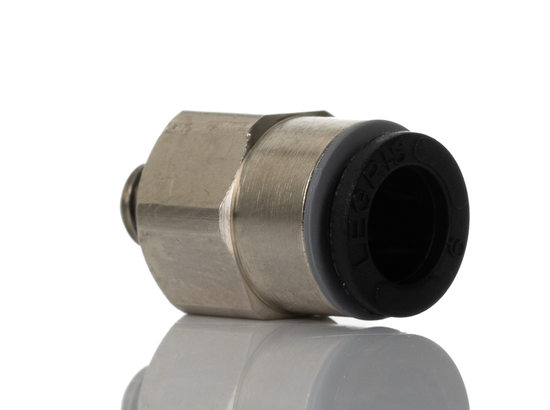 Legris LF3000 Series Straight Threaded Adaptor, M5 Male to Push In 6 mm, Threaded-to-Tube Connection Style