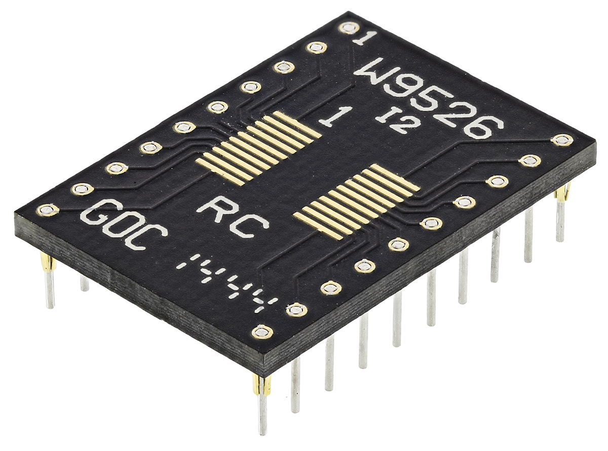 Winslow Straight Through Hole Mount 0.65 mm, 2.54 mm Pitch IC Socket Adapter, SSOP 20 to DIP 20
