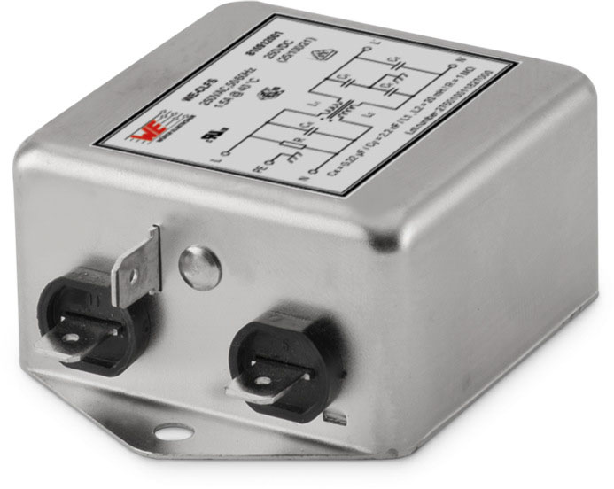 Wurth Elektronik, WE-CLFS 3A 250 V 50/60Hz, Chassis Mount EMC Filter, Fast-On, Single Phase