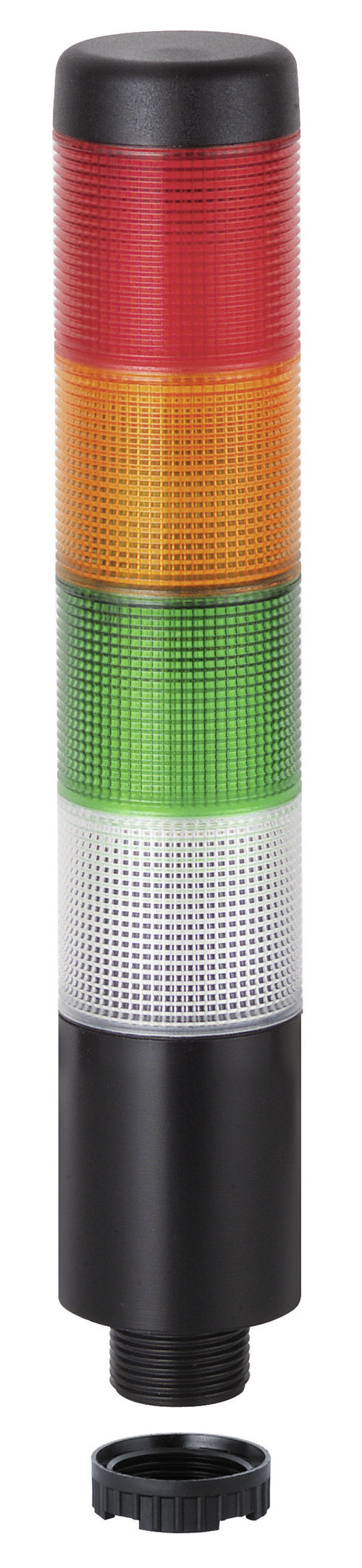 Werma Kompakt 37 Series Clear, Green, Red, Yellow Buzzer Signal Tower, 4 Lights, 24 V, Built-in Mount