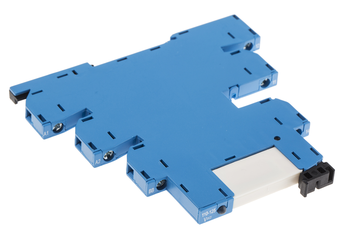 Finder 39 Series Interface Relay Module, DIN Rail Mount, 125V ac Coil, SPDT, 1-Pole, 6/10A Load
