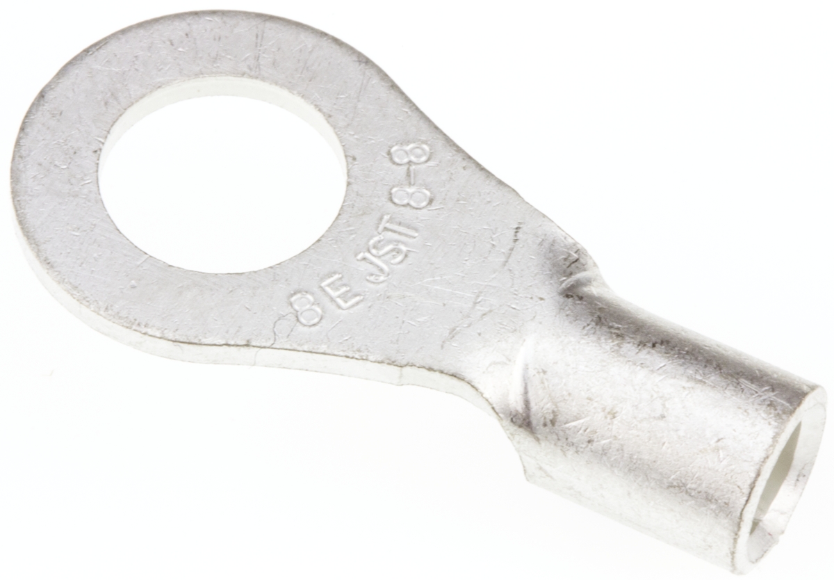 JST, R Uninsulated Ring Terminal, 8mm Stud Size, 6.6mm² to 10.5mm² Wire Size