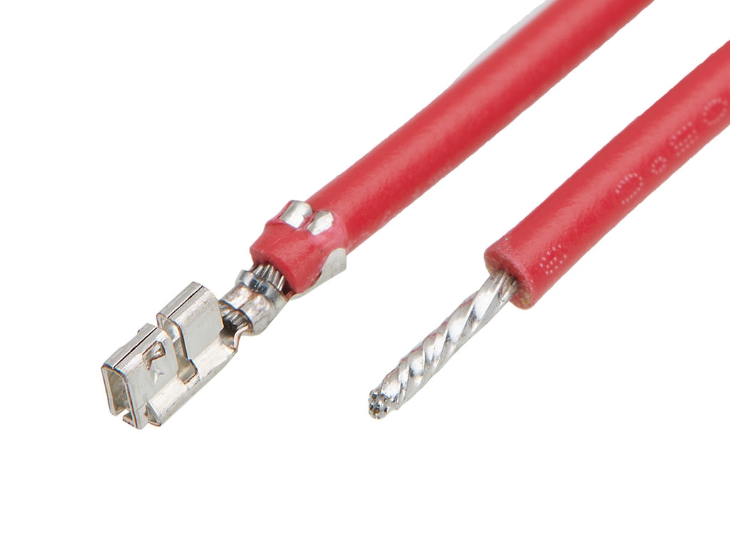 Molex Female Micro-One to Pigtail Crimped Wire, 75mm, 22AWG, Red