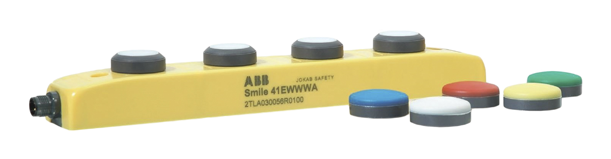 ABB Maintained, Momentary Push Button Control Station - 3NO/1NC, 3 Cutouts, Blue, Green, Red, White, Yellow, IP65