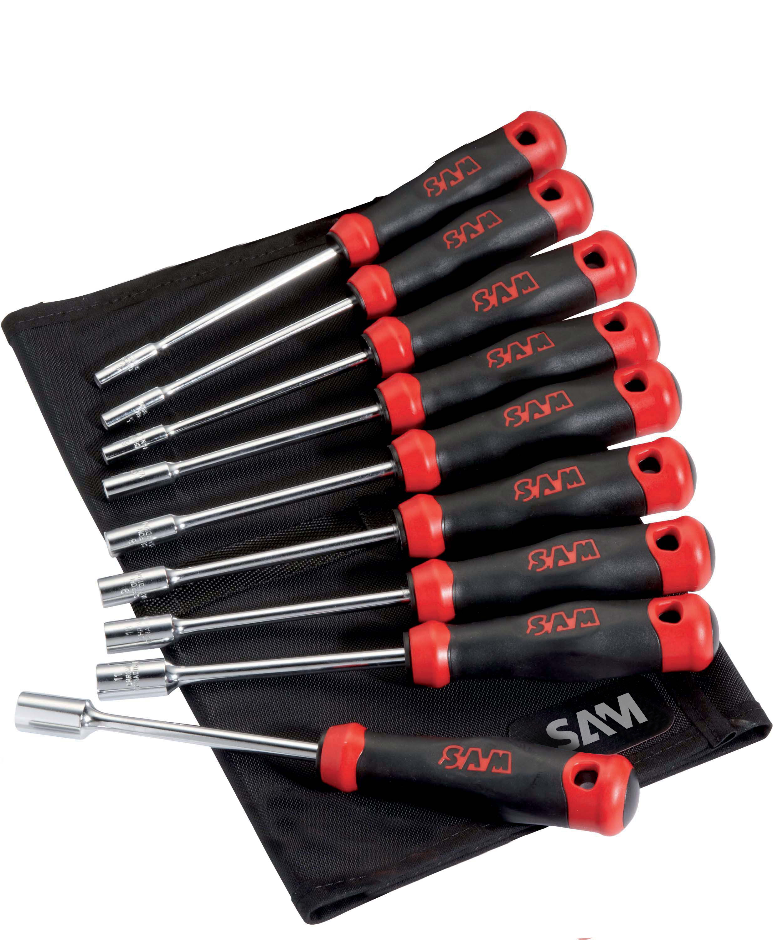 SAM Nut Driver Set, 3.5 mm, 4 mm, 5.5 mm, 5 mm, 6 mm, 7 mm, 8 mm, 9 mm, 10 mm Tip