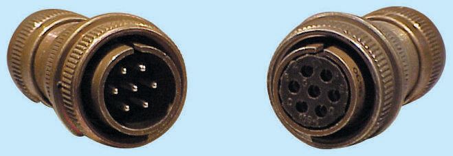 Glenair, Copper Alloy 5 Way Cable Mount MIL Spec Circular Connector Plug, Pin Contacts,Shell Size 14S, MIL-DTL-5015