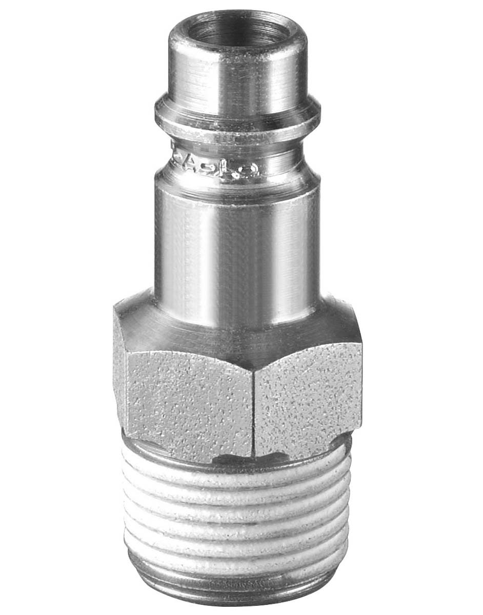 PREVOST Treated Steel Male Plug for Pneumatic Quick Connect Coupling, G 3/8 Male Threaded
