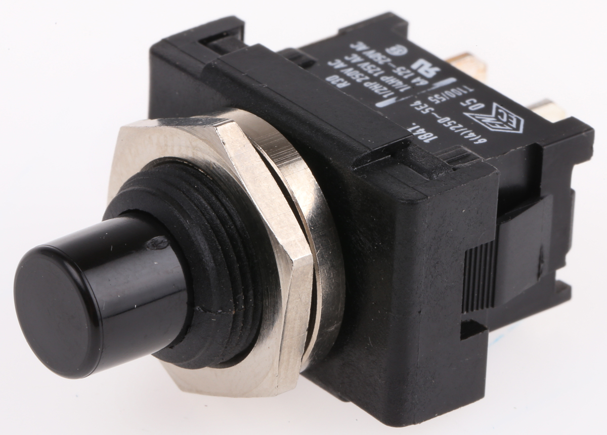Marquardt Push Button Switch, Latching, Panel Mount, SPST, 250V ac, IP40