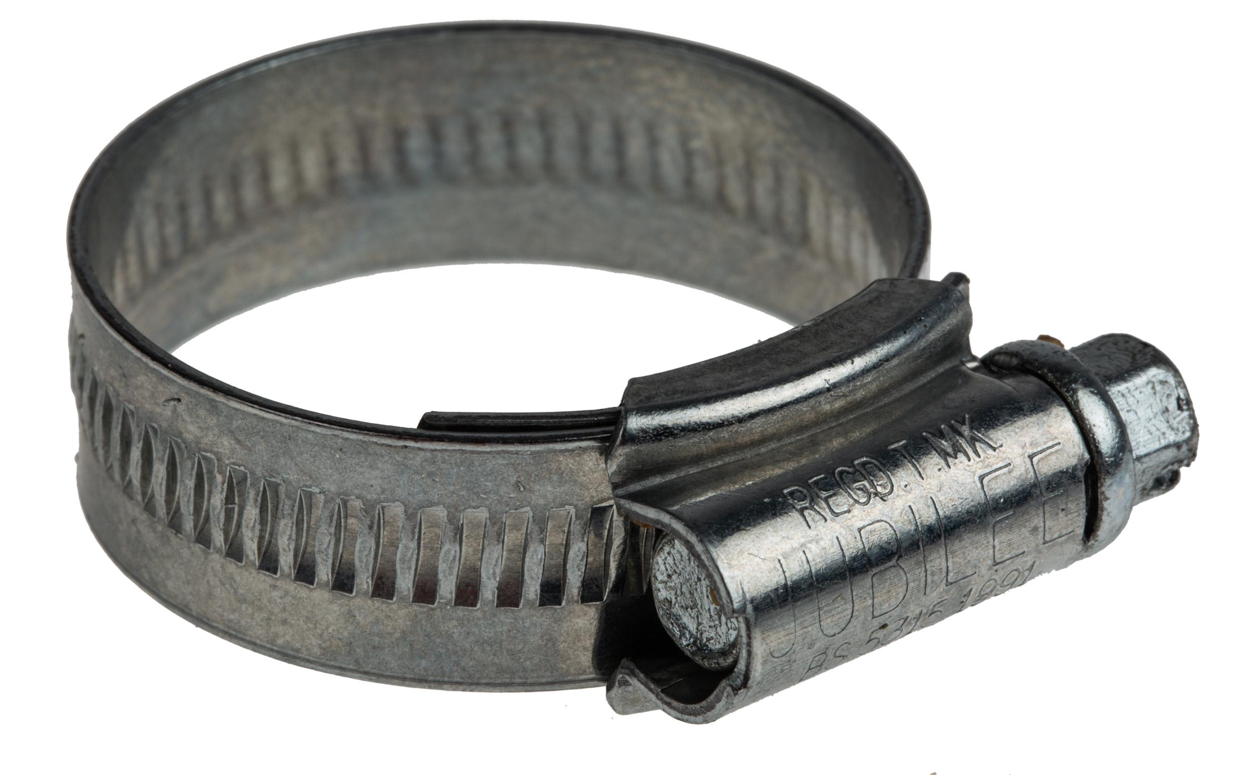 Jubilee Zinc-Plated Mild Steel Slotted Hex Worm Drive, 13mm Band Width, 25 → 35mm ID