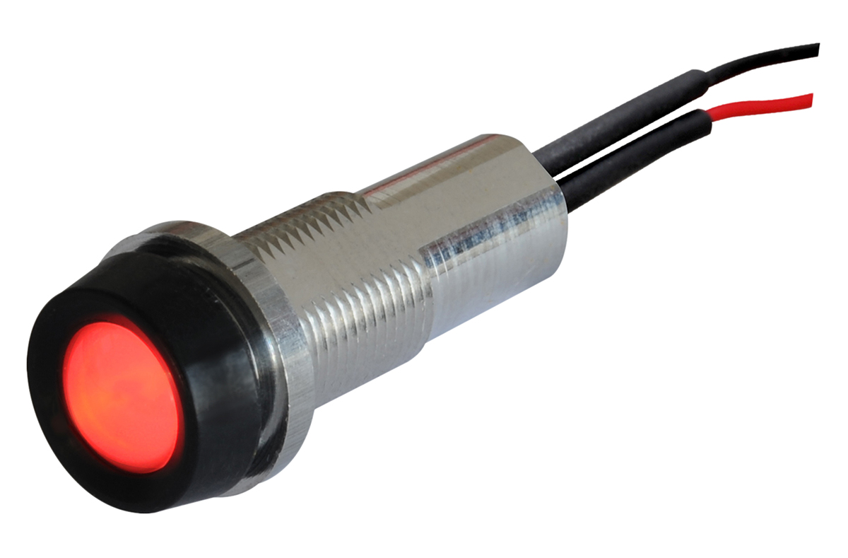 Oxley Red Panel Mount Indicator, 10.2mm Mounting Hole Size, IP68