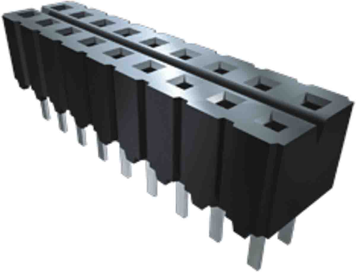 Samtec CES Series Vertical Through Hole Mount PCB Socket, 9-Contact, 1-Row, 2.54mm Pitch, Solder Termination