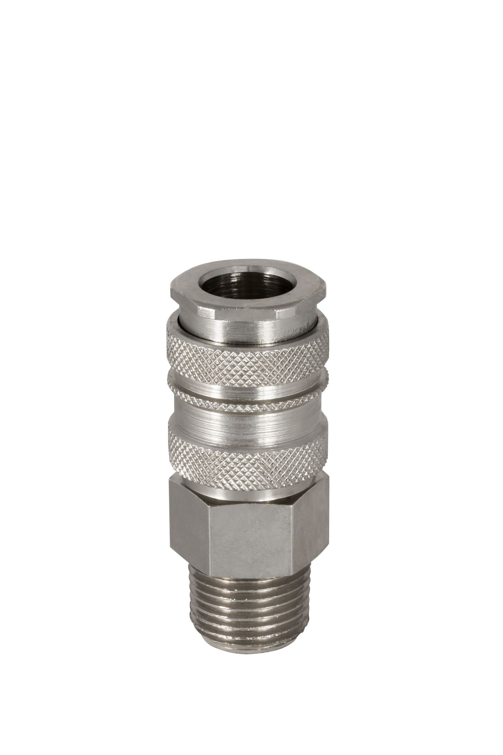 RS PRO Brass, Steel Female Pneumatic Quick Connect Coupling, BSPT 1/4 in Male Threaded