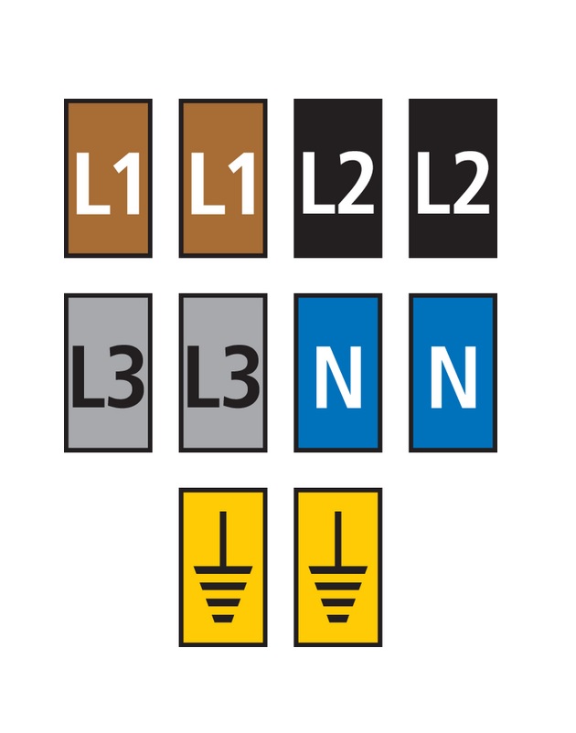 HellermannTyton WIC Snap On Clip On Cable Marker, assorted colours, Pre-printed "EARTH, L1, L2, L3, N", 4.3 →