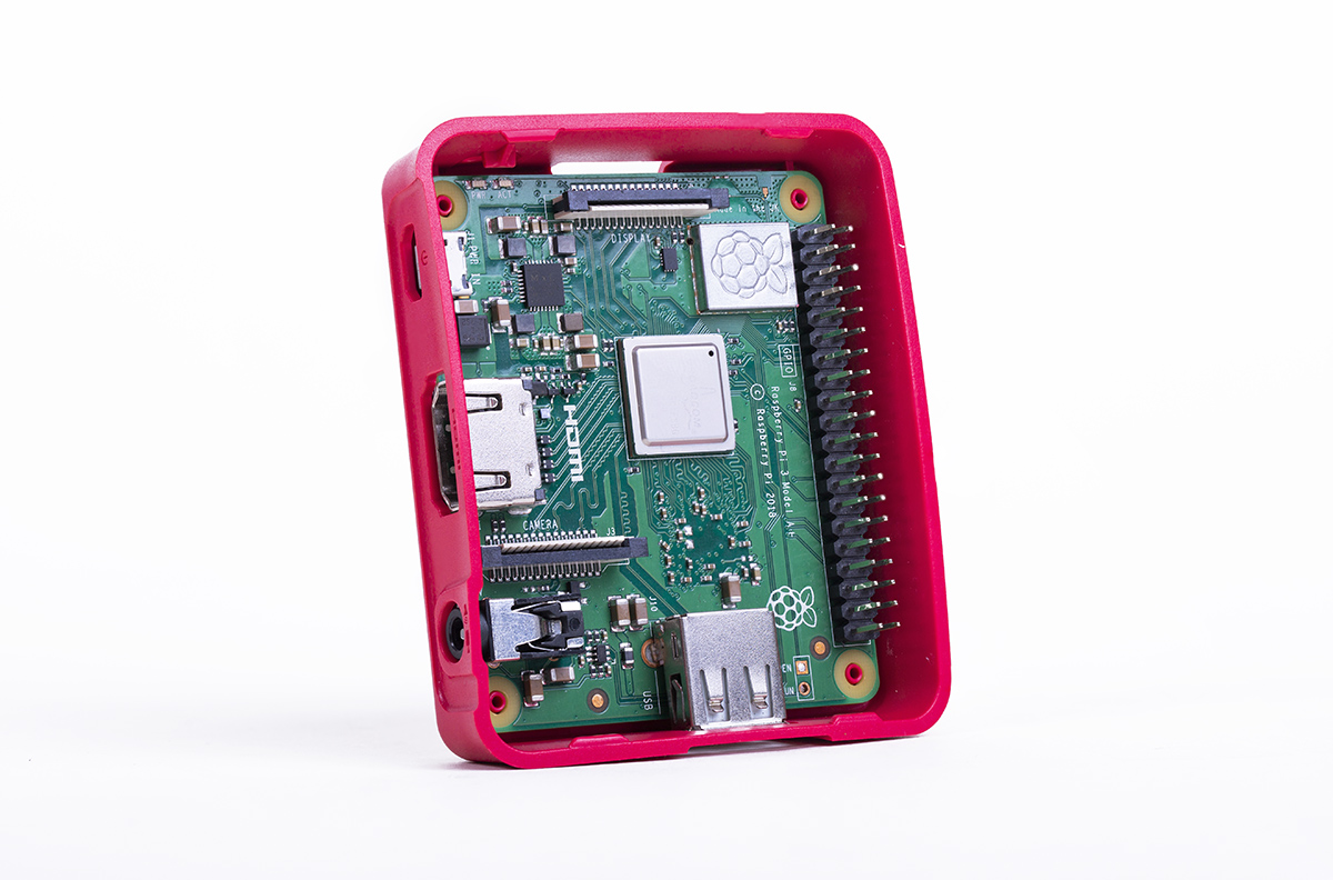 Raspberry Pi Plastic  Case for use with Raspberry Pi 3A+ in Red, White