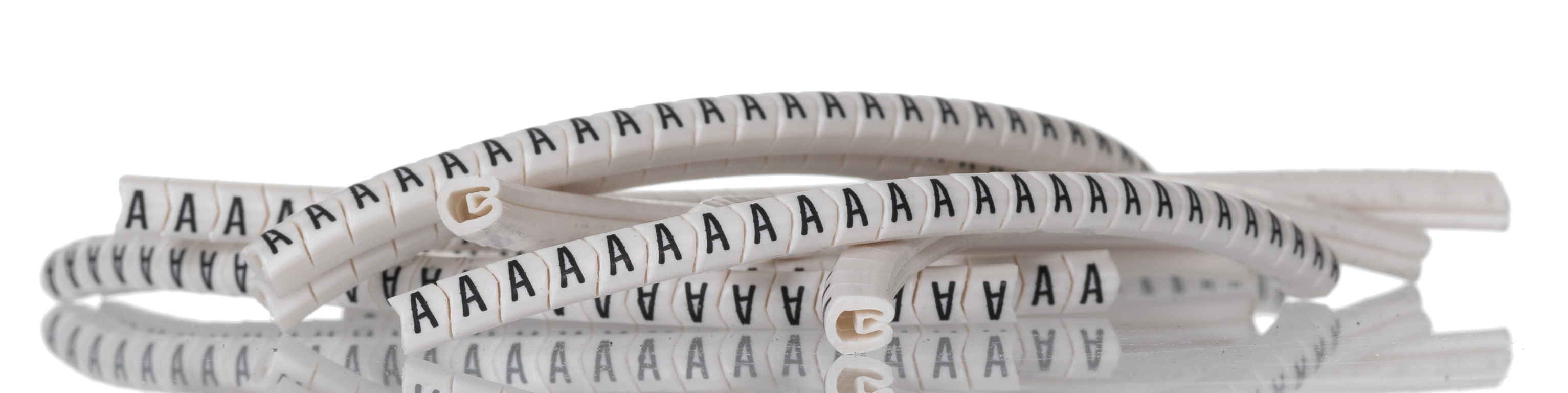 HellermannTyton Helagrip Slide On Cable Marker, Black on White, Pre-printed "A", 2 → 5mm Cable, 901-10413