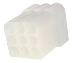 TE Connectivity, Commercial MATE-N-LOK Female Connector Housing, 6.1mm Pitch, 9 Way, 3 Row
