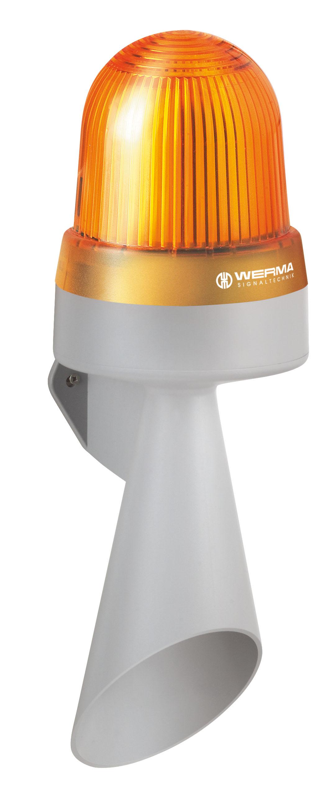 Werma 435 Series Yellow Horn Beacon, 24 V, IP65, Wall Mount, 114dB at 1 Metre