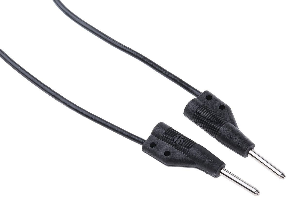 Hirschmann Test & Measurement Test lead, 6A, 60V dc, Black, 50cm Lead Length