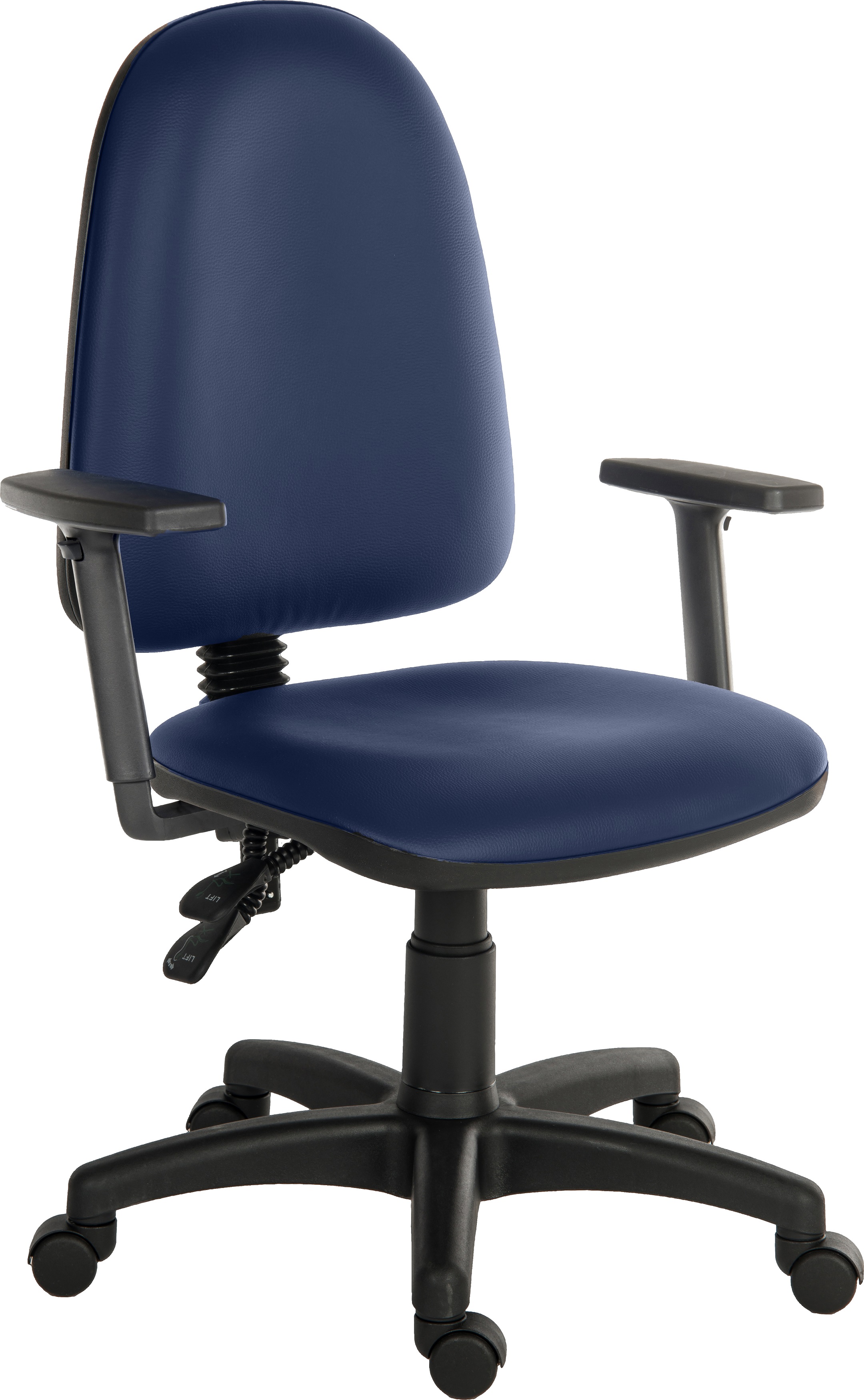 RS PRO Blue Polyurethane Operator Chair, 120kg Weight Capacity
