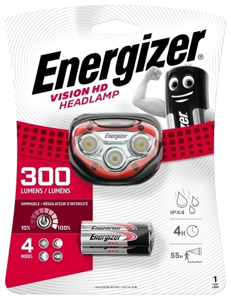 Energizer Headlamp HDB323 Head Torch 300 lm