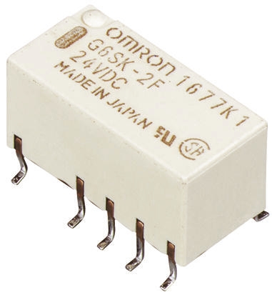 Omron Surface Mount Latching Signal Relay, 3V dc Coil, 2A Switching Current, DPDT