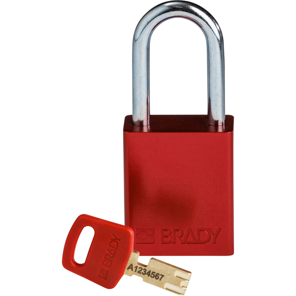 Brady LOTO-99 Key Weatherproof Anodised Aluminium, Steel Padlock, 6.35mm Shackle, 38.00mm Body