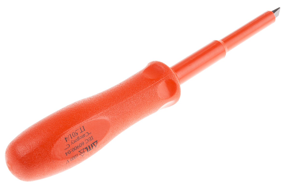 ITL Insulated Tools Ltd Slotted Insulated Screwdriver, 6.5 x 1.2 mm Tip, 100 mm Blade, VDE/1000V, 203 mm Overall