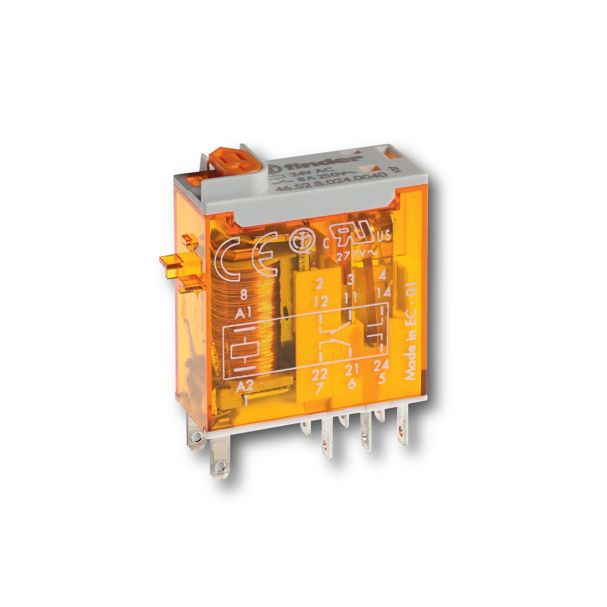 Finder Plug-In Mount Power Relay, 48V dc Coil, 8A Switching Current, DPDT