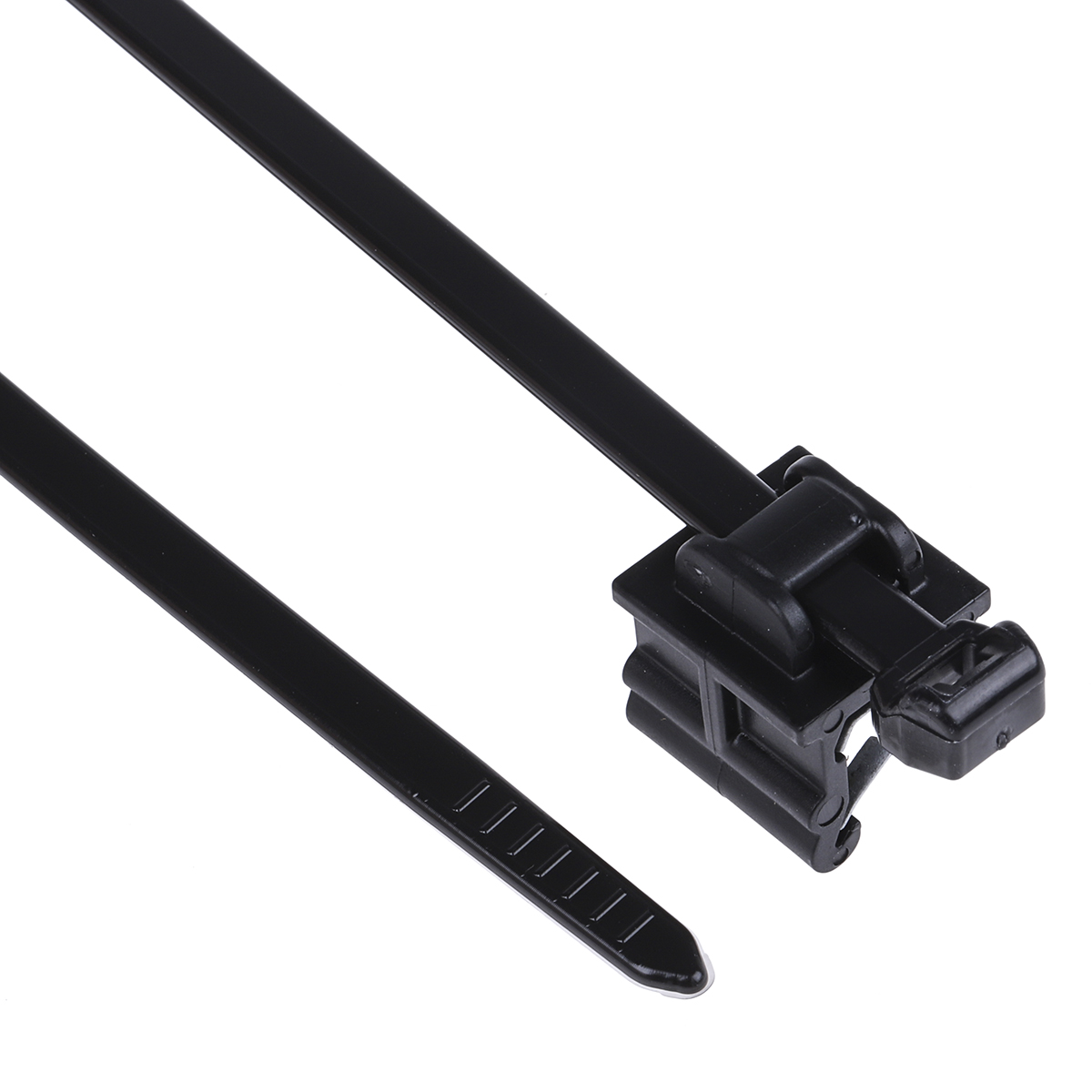 HellermannTyton Cable Tie Assemblies, Black Polyamide 6.6 (PA66), Pk-100