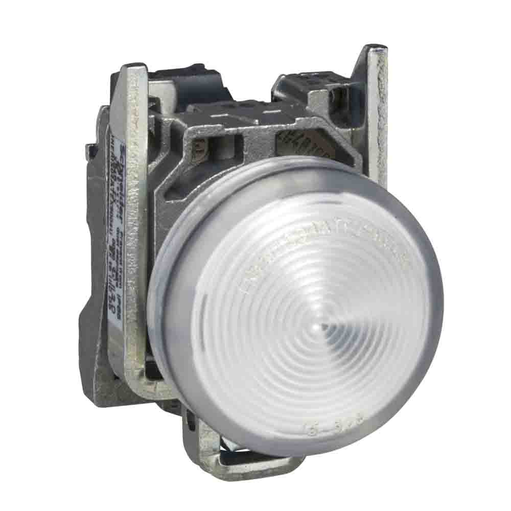 Schneider Electric, Harmony XB4 White LED Pilot Light Complete, 22mm Cutout, IP65, 24V