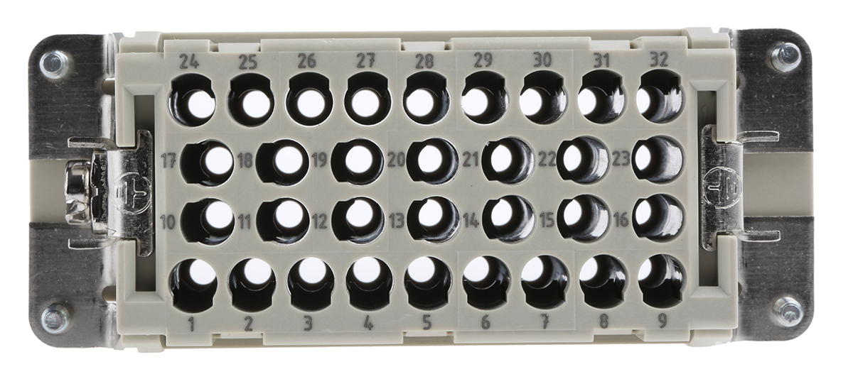 HARTING Heavy Duty Power Connector Insert, 16A, Female, Han EE Series, 32 Contacts
