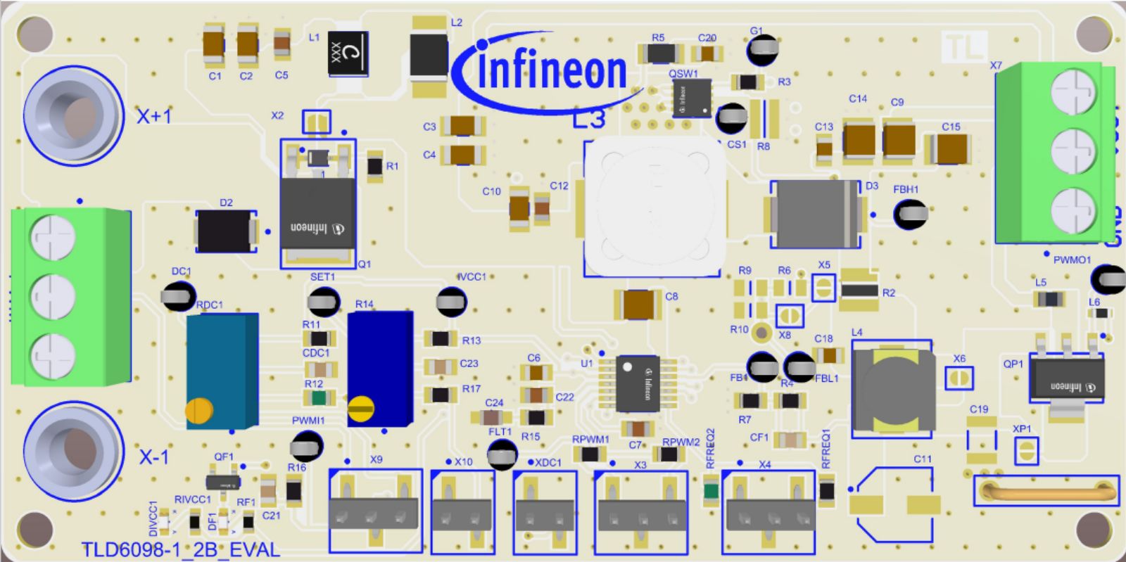 Infineon TLD609812BEVALTOBO1, TLD6098-1_2B_EVAL LED Evaluation Kit for TLD6098-1EP for LEDs