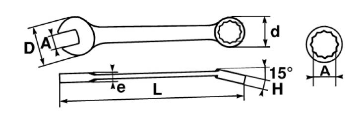 SAM Combination Spanner, 10mm, 5/8in, Metric, Height Safe, Double Ended, 148 mm Overall