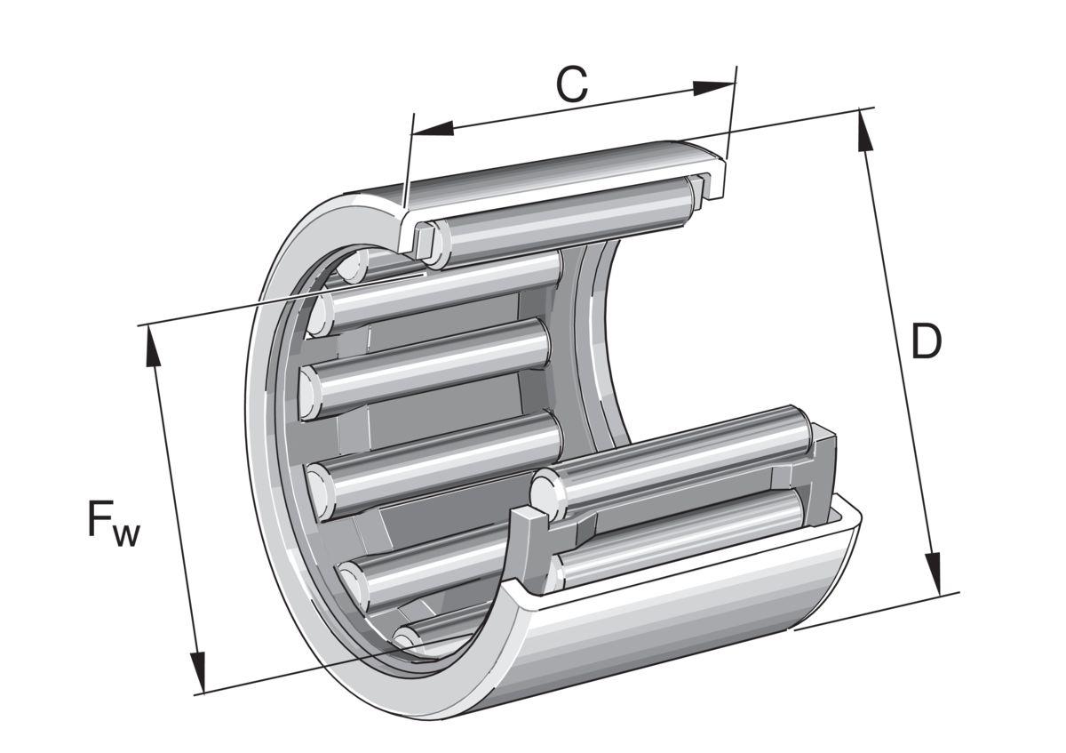 INA HK0606-B 6 mm ID Roller Bearing Drawn Cup Needle, 10 mm OD