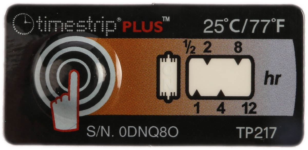 Timestrip Non-Reversible Temperature Label Indicator, 22°C to 25°C