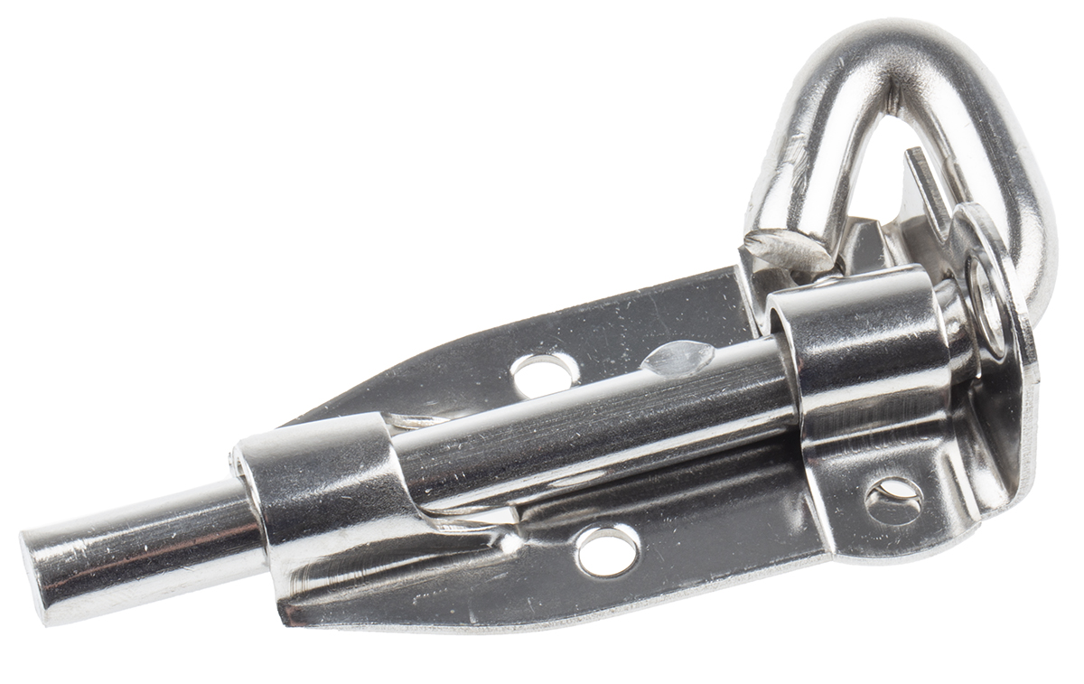 RS PRO Stainless Steel Padlockable Door Bolt, 101mm